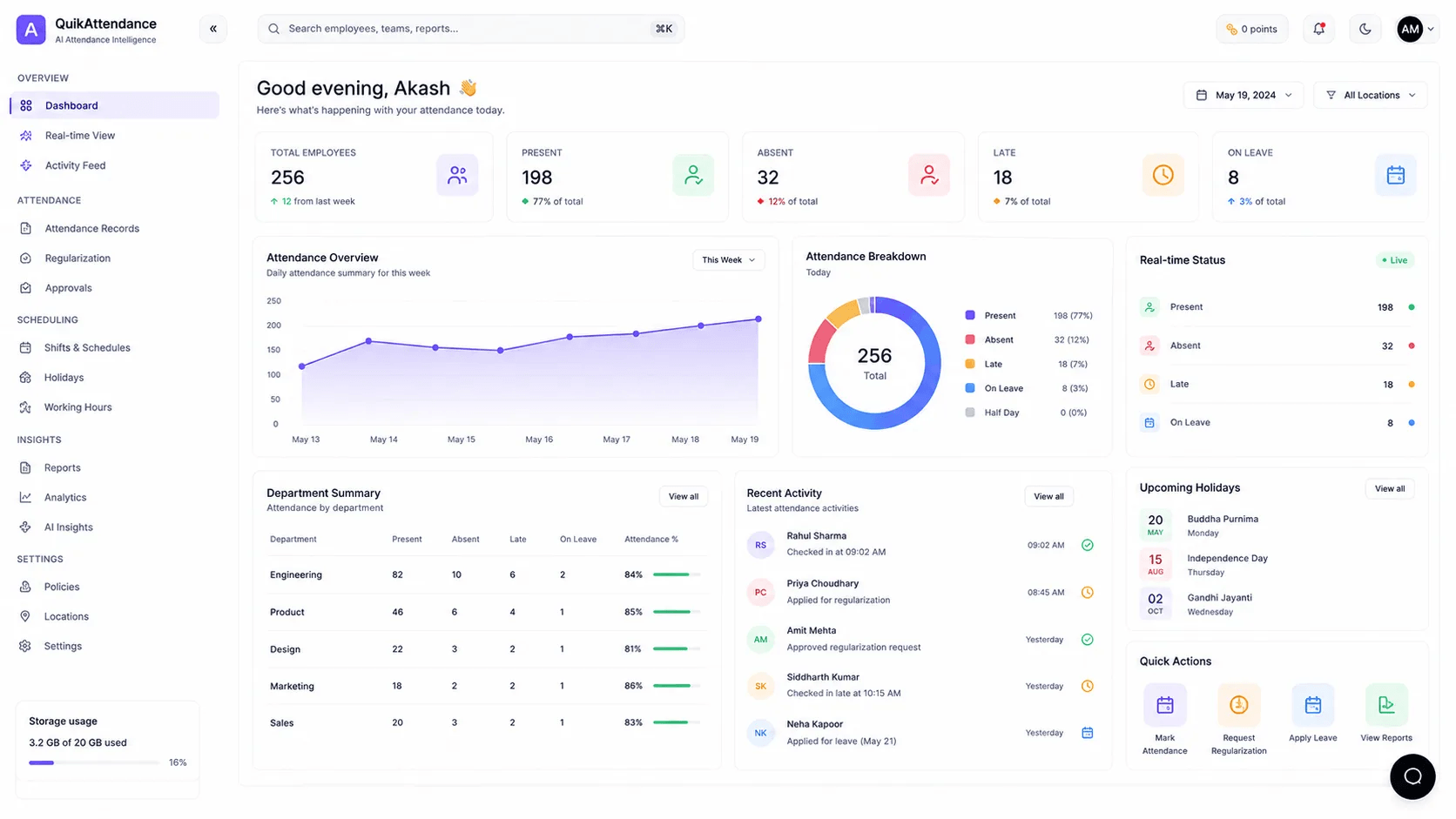 QuikAttendance product screen